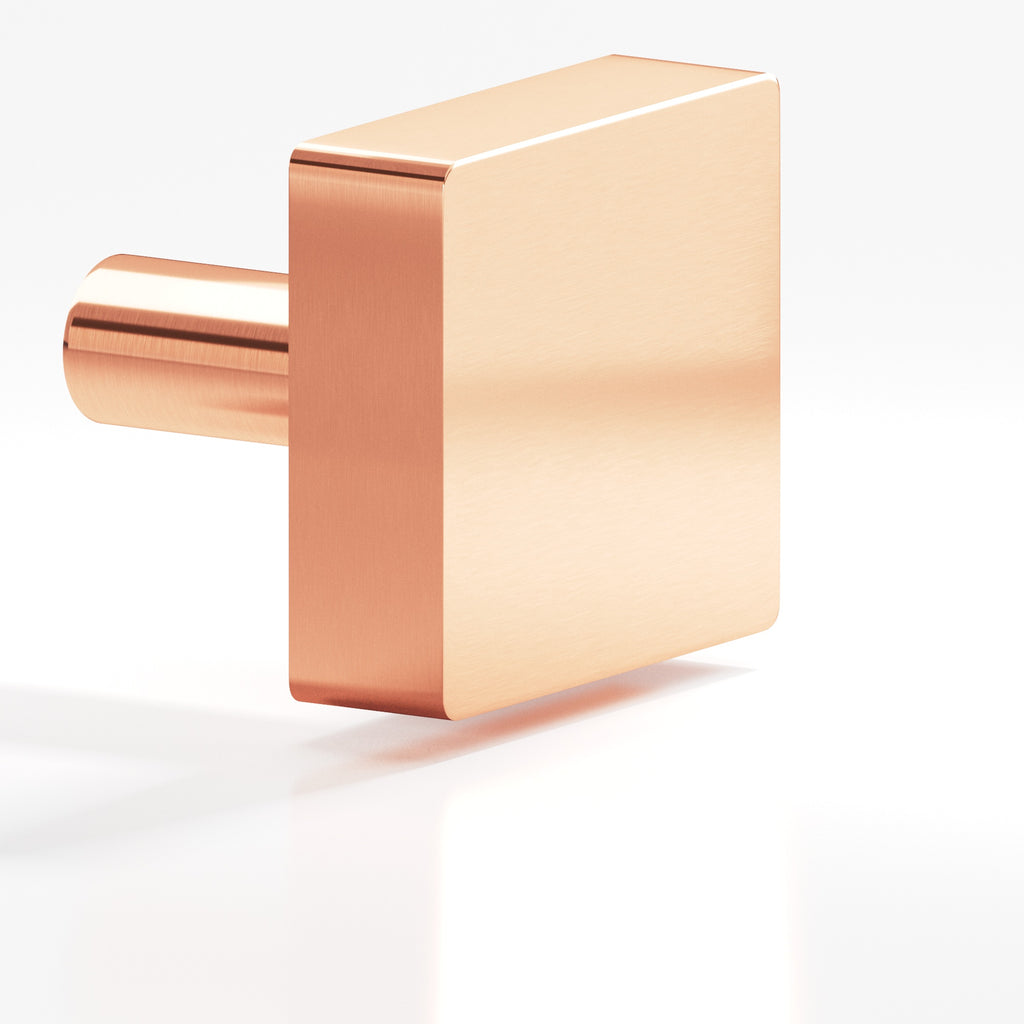 Colonial Bronze Series 522 1.5" Square Cabinet Knob With Straight Post Satin Copper / 1.5"