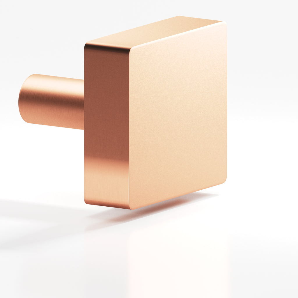 Colonial Bronze Series 521 1.25" Square Cabinet Knob With Straight Post Matte Satin Copper / 1.25"