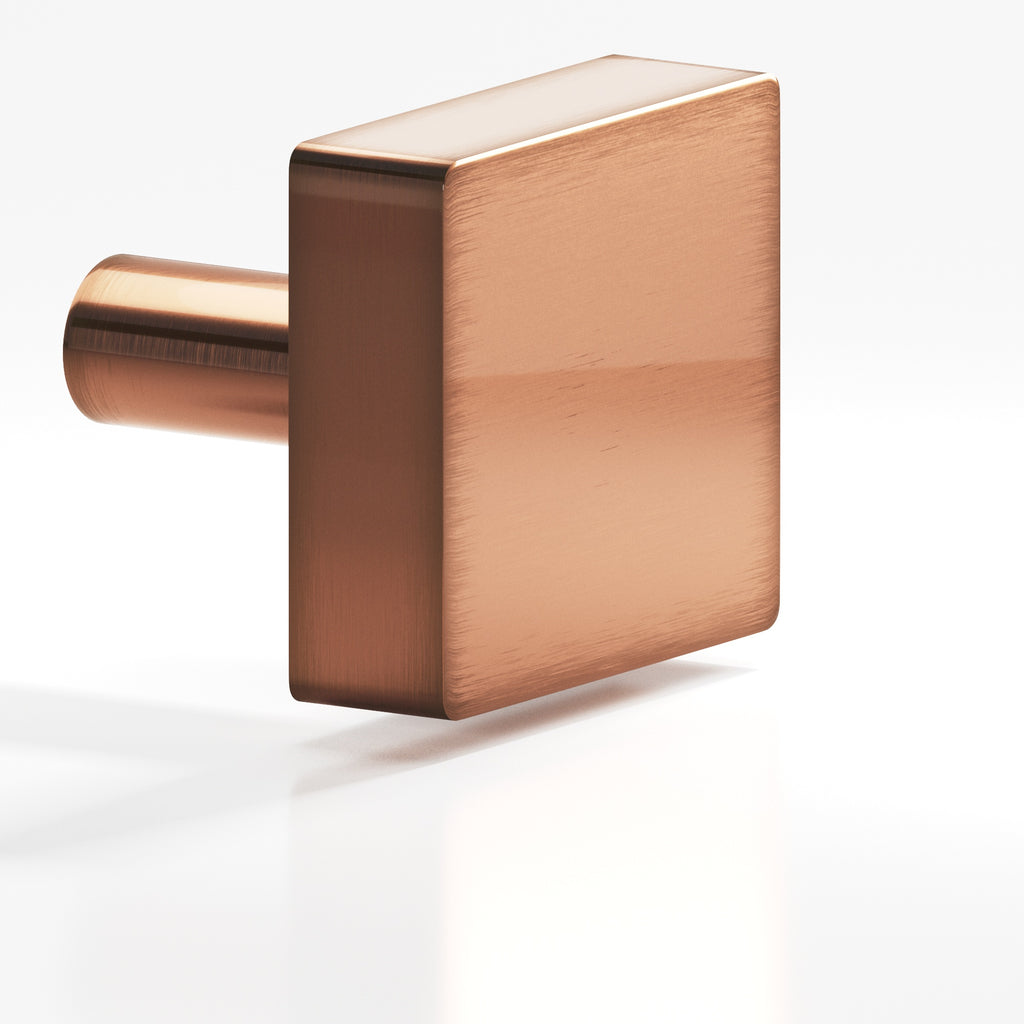 Colonial Bronze Series 521 1.25" Square Cabinet Knob With Straight Post Antique Copper / 1.25"