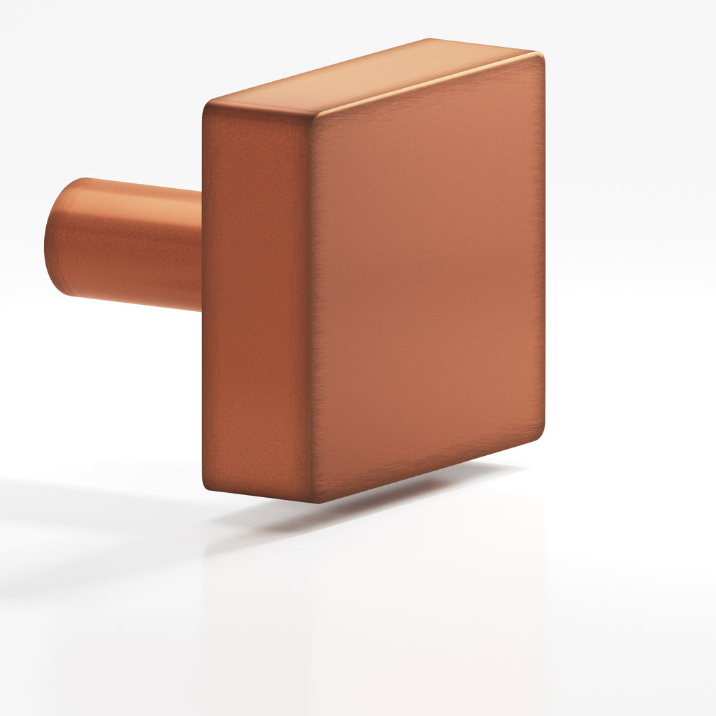 Colonial Bronze Series 521 1.25" Square Cabinet Knob With Straight Post Matte Antique Copper / 1.25"