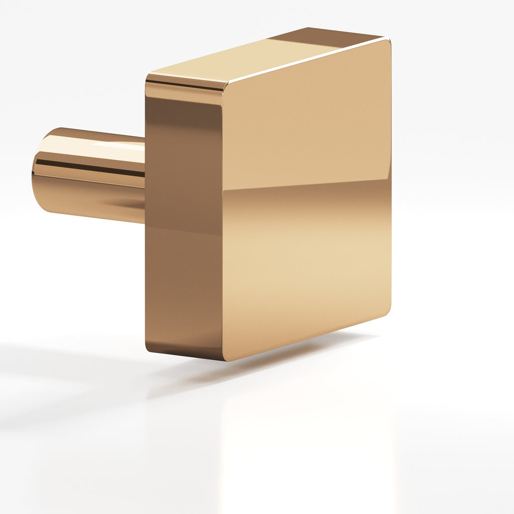 Colonial Bronze Series 521 1.25" Square Cabinet Knob With Straight Post Polished Bronze / 1.25"