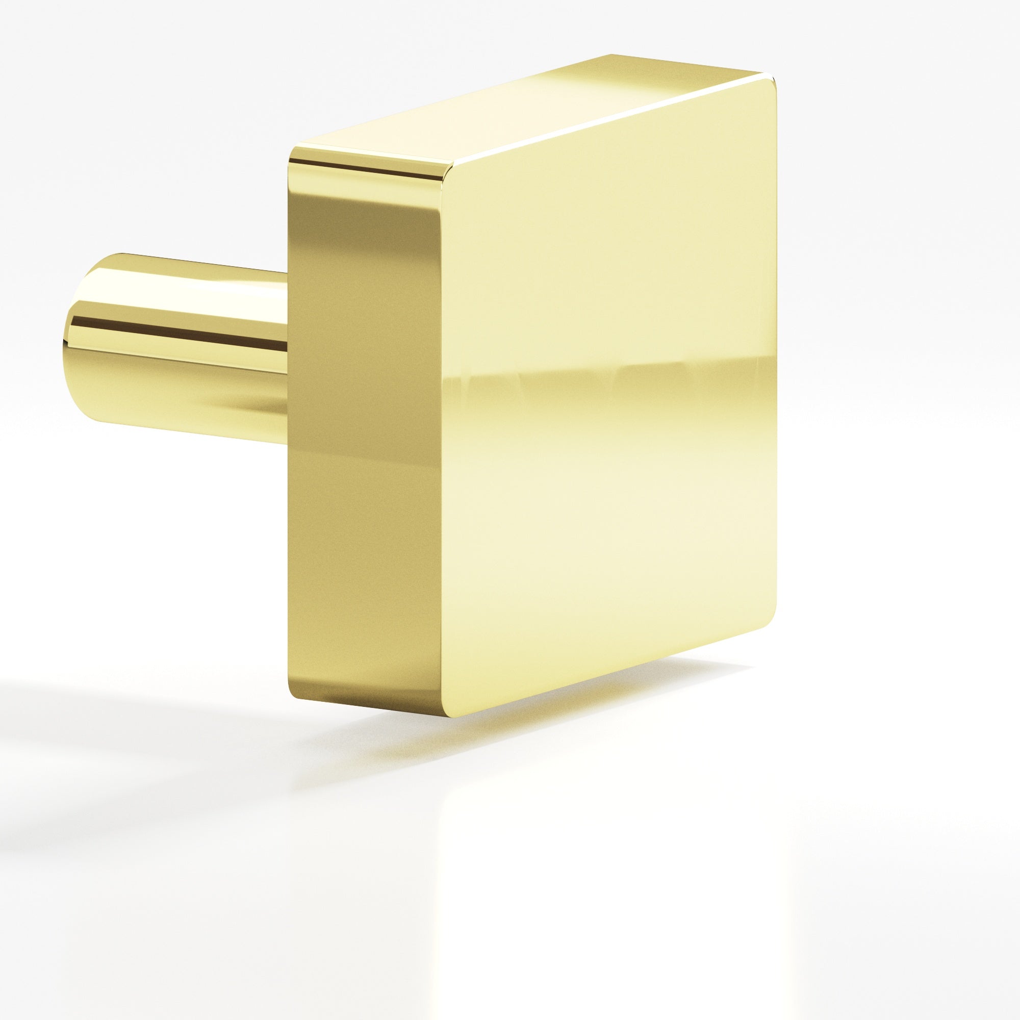 Colonial Bronze Series 520 1" Square Cabinet Knob With Straight Post Polished Brass / 1"