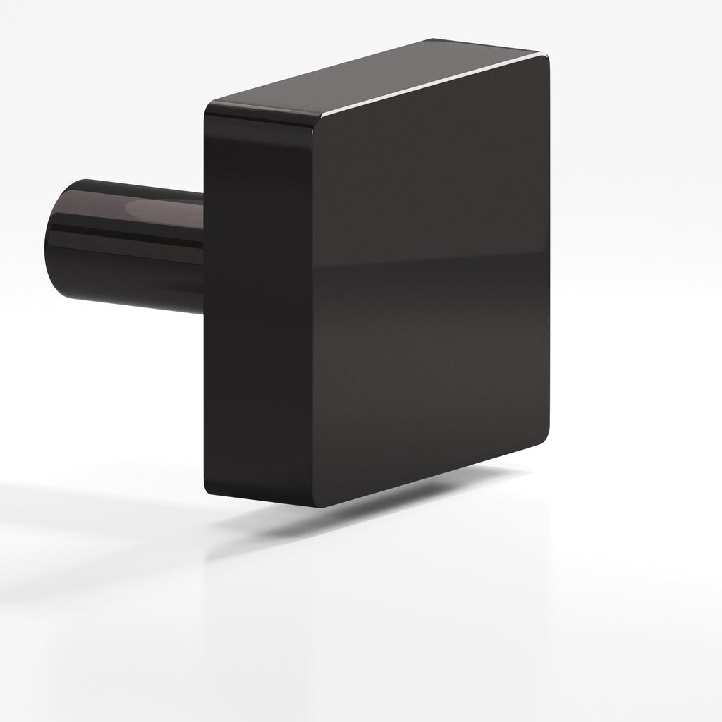 Colonial Bronze Series 522 1.5" Square Cabinet Knob With Straight Post Satin Black / 1.5"