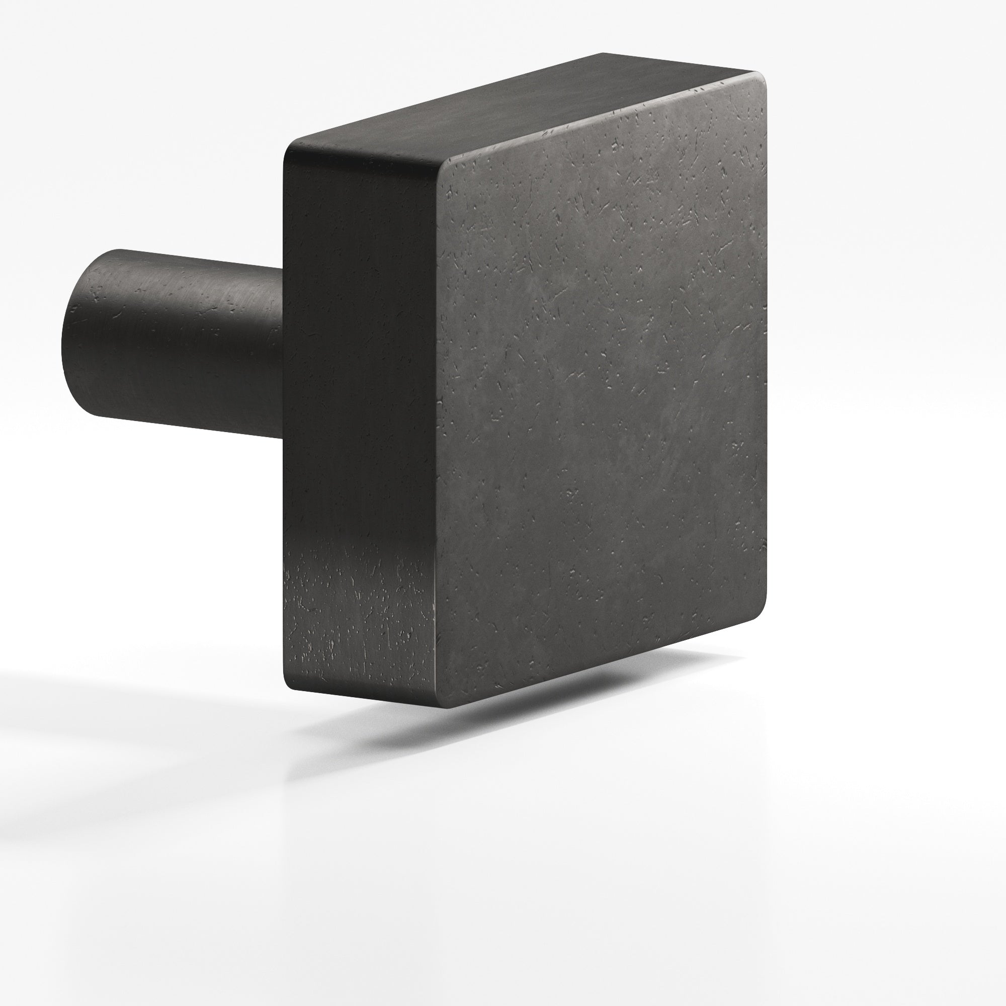 Colonial Bronze Series 522 1.5" Square Cabinet Knob With Straight Post Distressed Satin Black / 1.5"