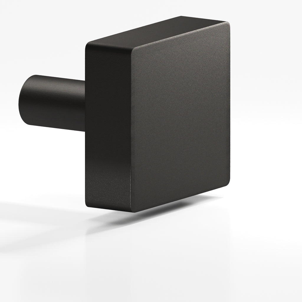 Colonial Bronze Series 521 1.25" Square Cabinet Knob With Straight Post Frost Black™ / 1.25"
