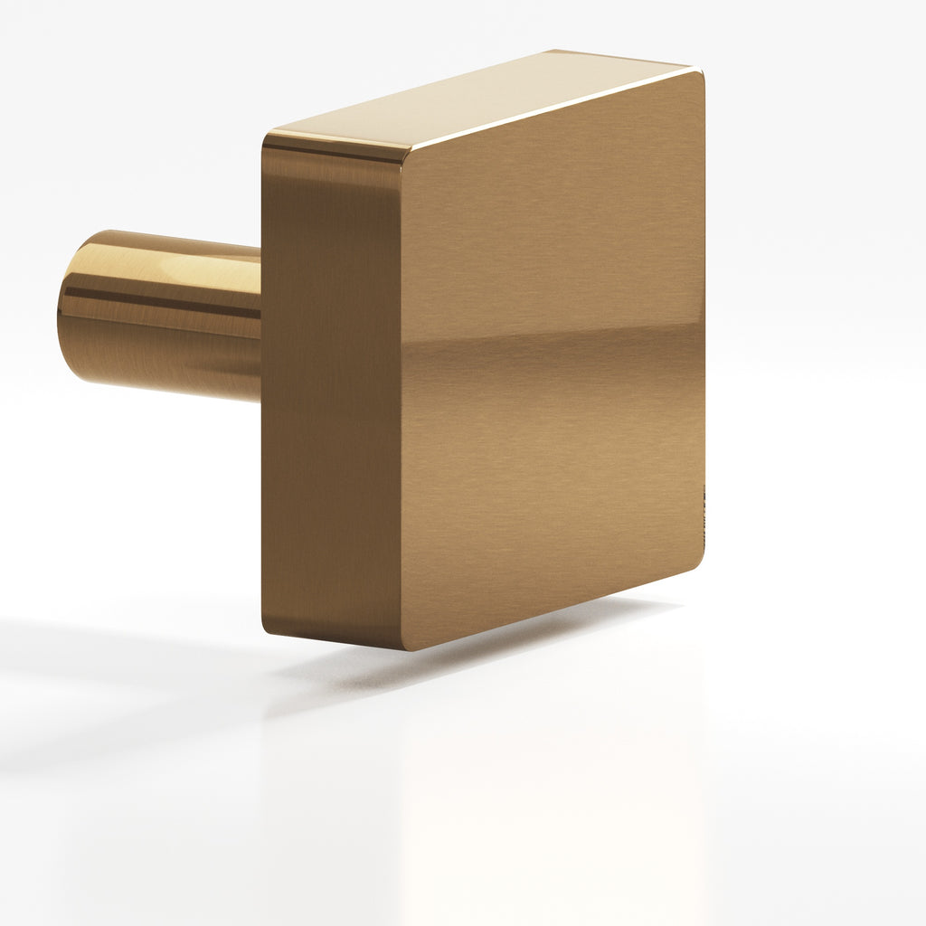 Colonial Bronze Series 520 1" Square Cabinet Knob With Straight Post Light Statuary Bronze / 1"