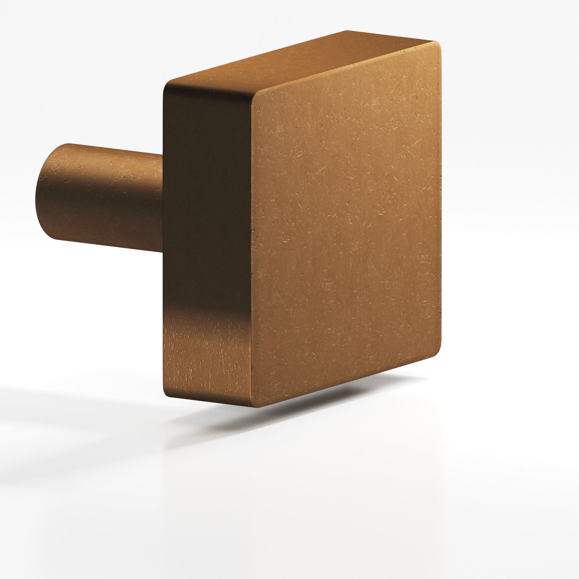 Colonial Bronze Series 521 1.25" Square Cabinet Knob With Straight Post Distressed Light Statuary Bronze / 1.25"