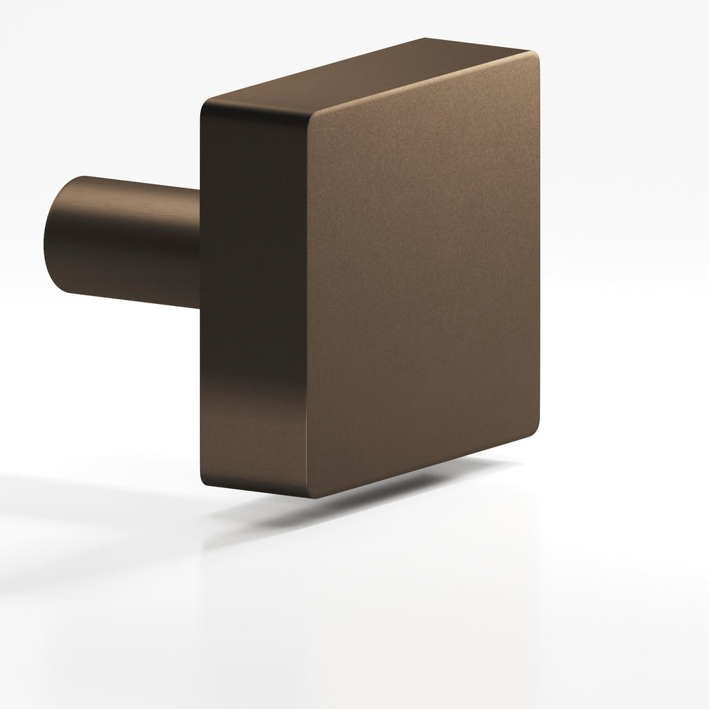Colonial Bronze Series 522 1.5" Square Cabinet Knob With Straight Post Heritage Bronze / 1.5"