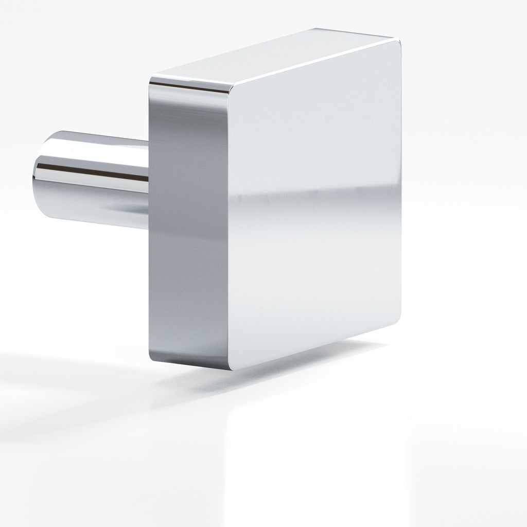 Colonial Bronze Series 521 1.25" Square Cabinet Knob With Straight Post Polished Chrome / 1.25"