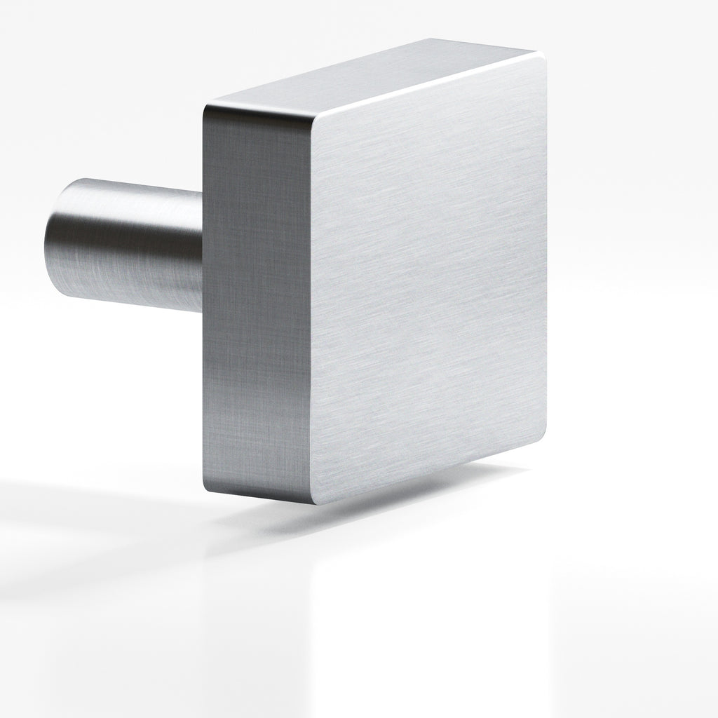 Colonial Bronze Series 520 1" Square Cabinet Knob With Straight Post Satin Chrome / 1"