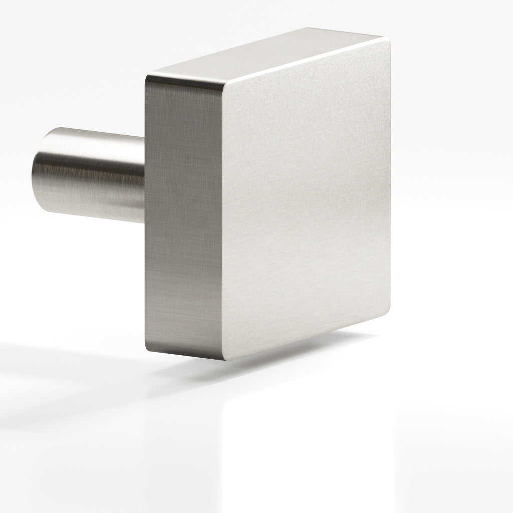 Colonial Bronze Series 522 1.5" Square Cabinet Knob With Straight Post Nickel Stainless / 1.5"