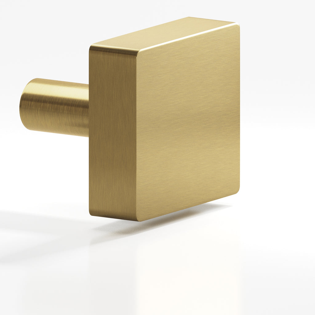 Colonial Bronze Series 522 1.5" Square Cabinet Knob With Straight Post Antique Brass / 1.5"