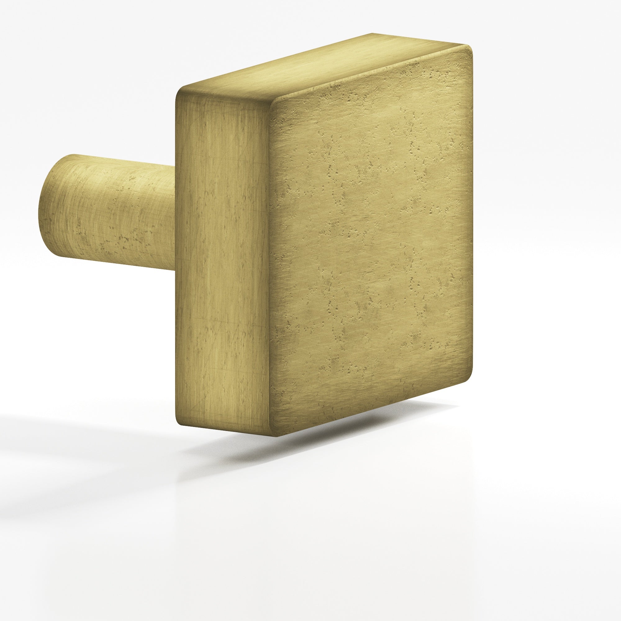 Colonial Bronze Series 522 1.5" Square Cabinet Knob With Straight Post Distressed Antique Brass / 1.5"