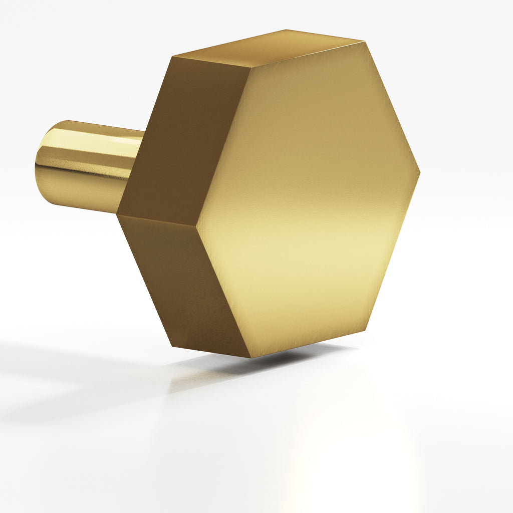 Colonial Bronze Series 532 1.5" Hexagonal Cabinet Knob With Straight Post Antique Bronze / 1.5"