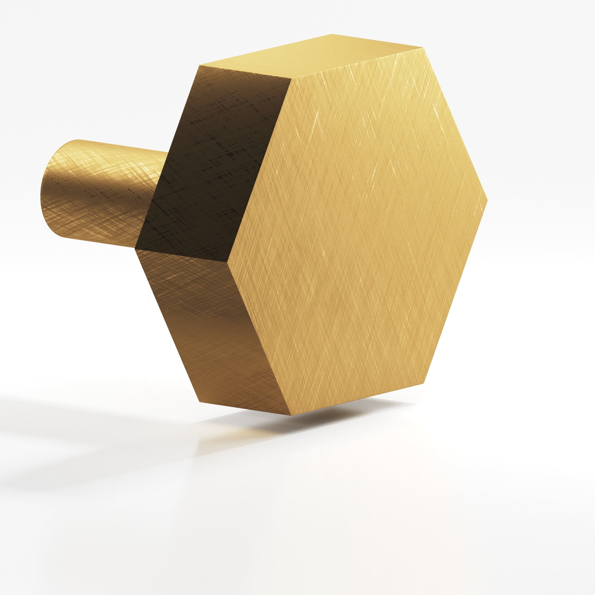 Colonial Bronze Series 532 1.5" Hexagonal Cabinet Knob With Straight Post Weathered Brass / 1.5"