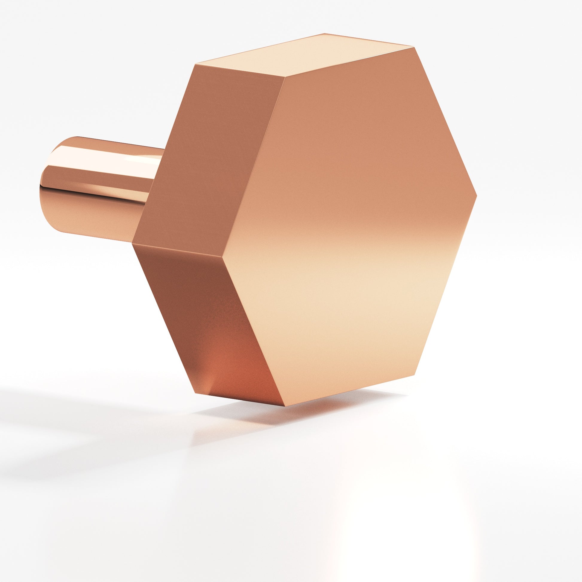 Colonial Bronze Series 530 1" Hexagonal Cabinet Knob With Straight Post Polished Copper / 1"
