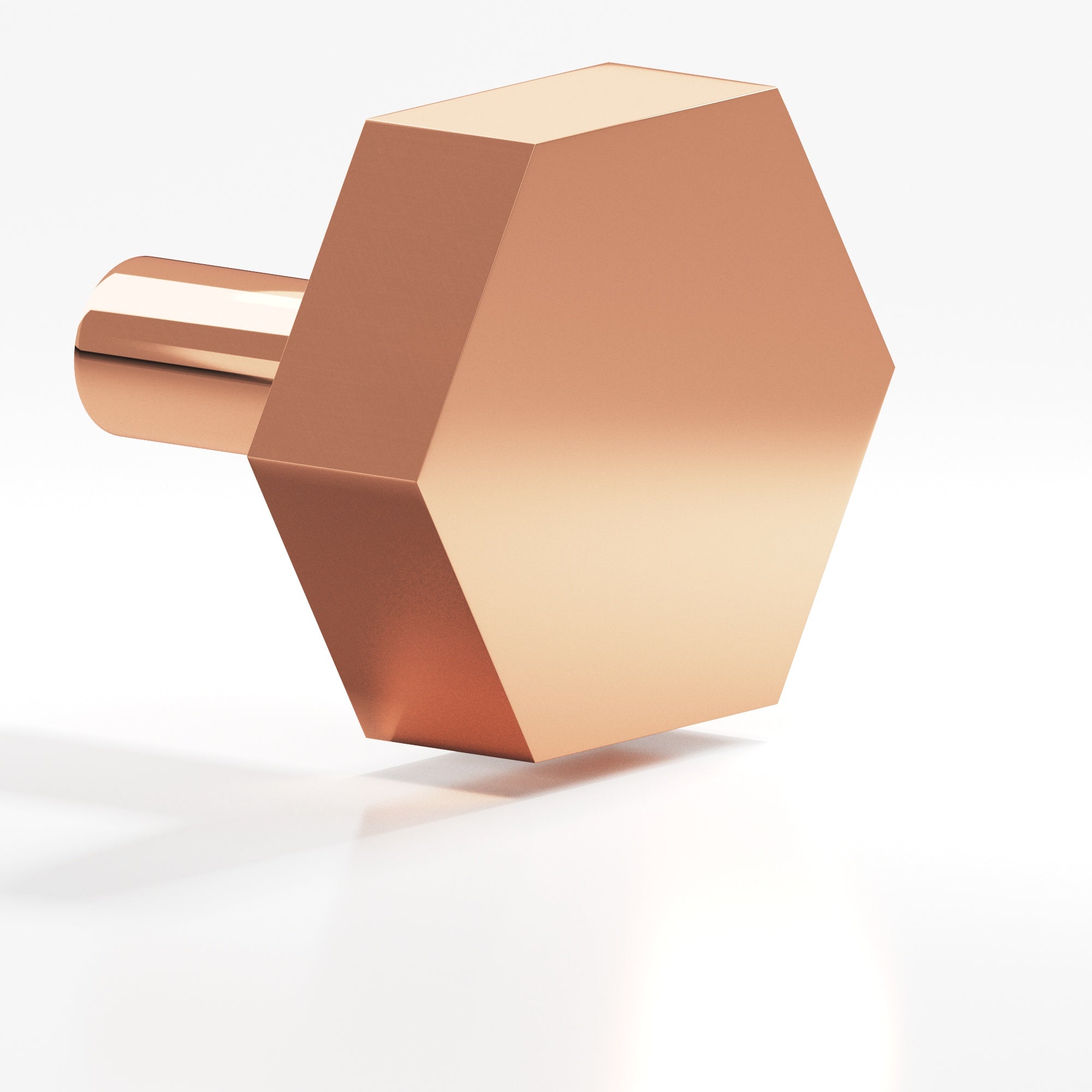 Colonial Bronze Series 530 1" Hexagonal Cabinet Knob With Straight Post Polished Copper / 1"