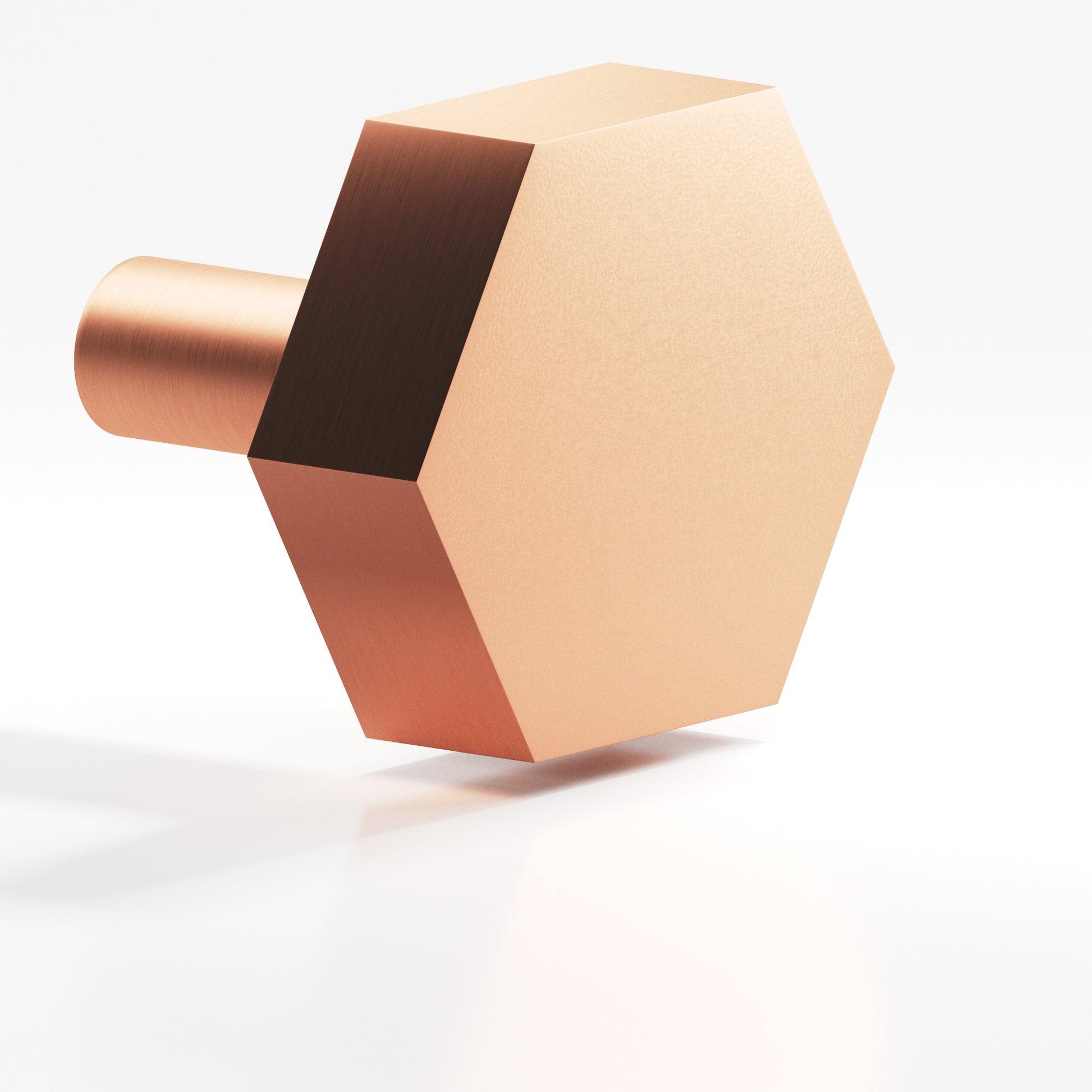 Colonial Bronze Series 530 1" Hexagonal Cabinet Knob With Straight Post Matte Satin Copper / 1"