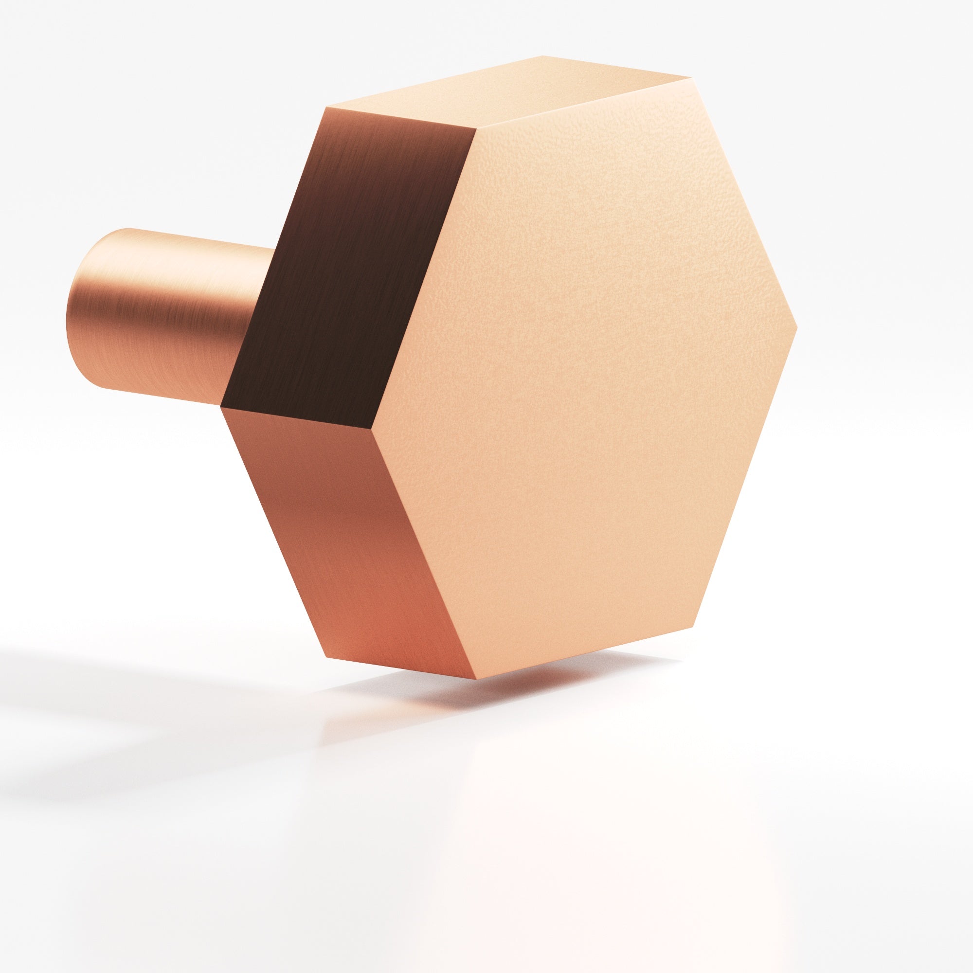 Colonial Bronze Series 532 1.5" Hexagonal Cabinet Knob With Straight Post Matte Satin Copper / 1.5"