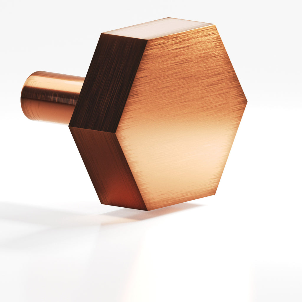 Colonial Bronze Series 532 1.5" Hexagonal Cabinet Knob With Straight Post Antique Copper / 1.5"