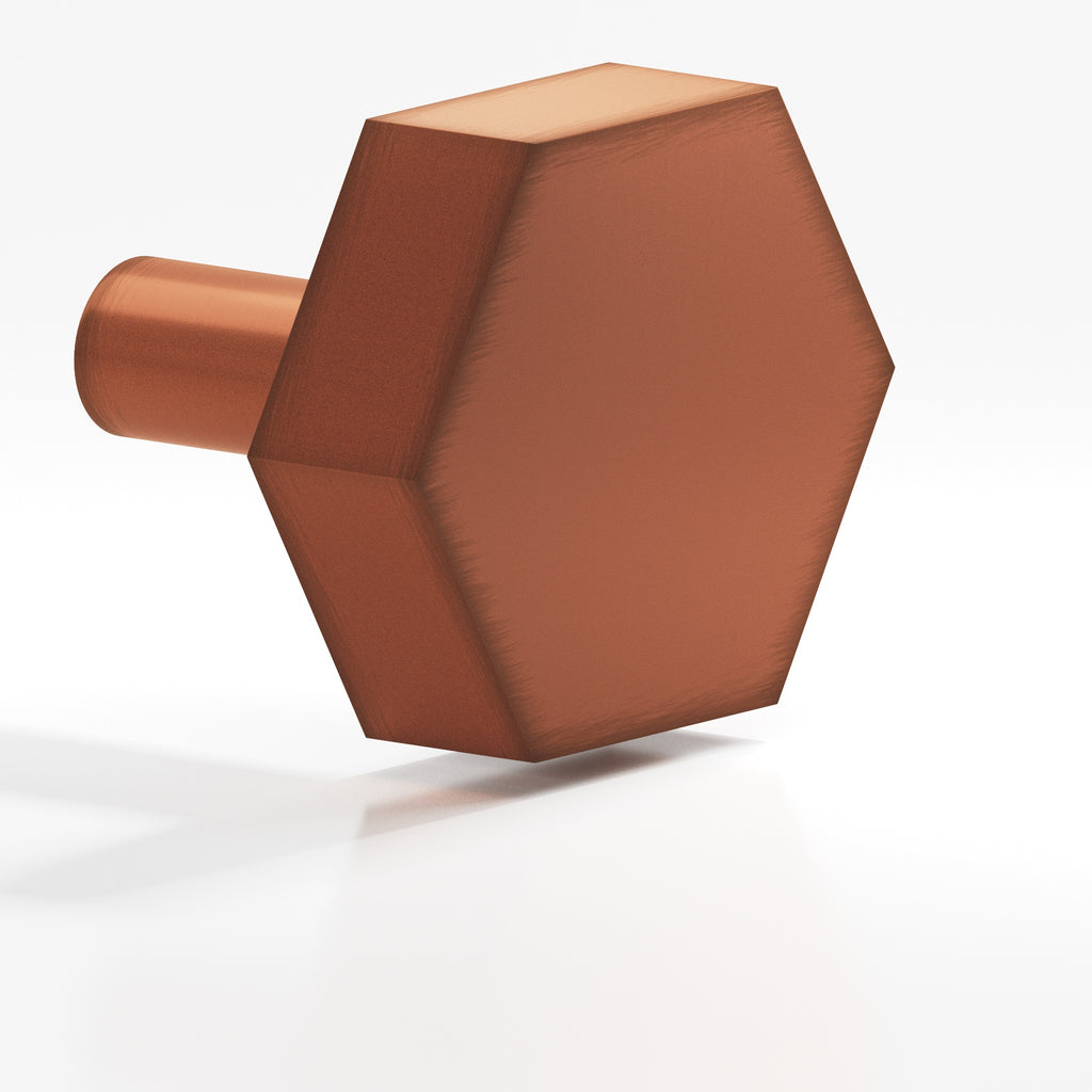 Colonial Bronze Series 532 1.5" Hexagonal Cabinet Knob With Straight Post Matte Antique Copper / 1.5"