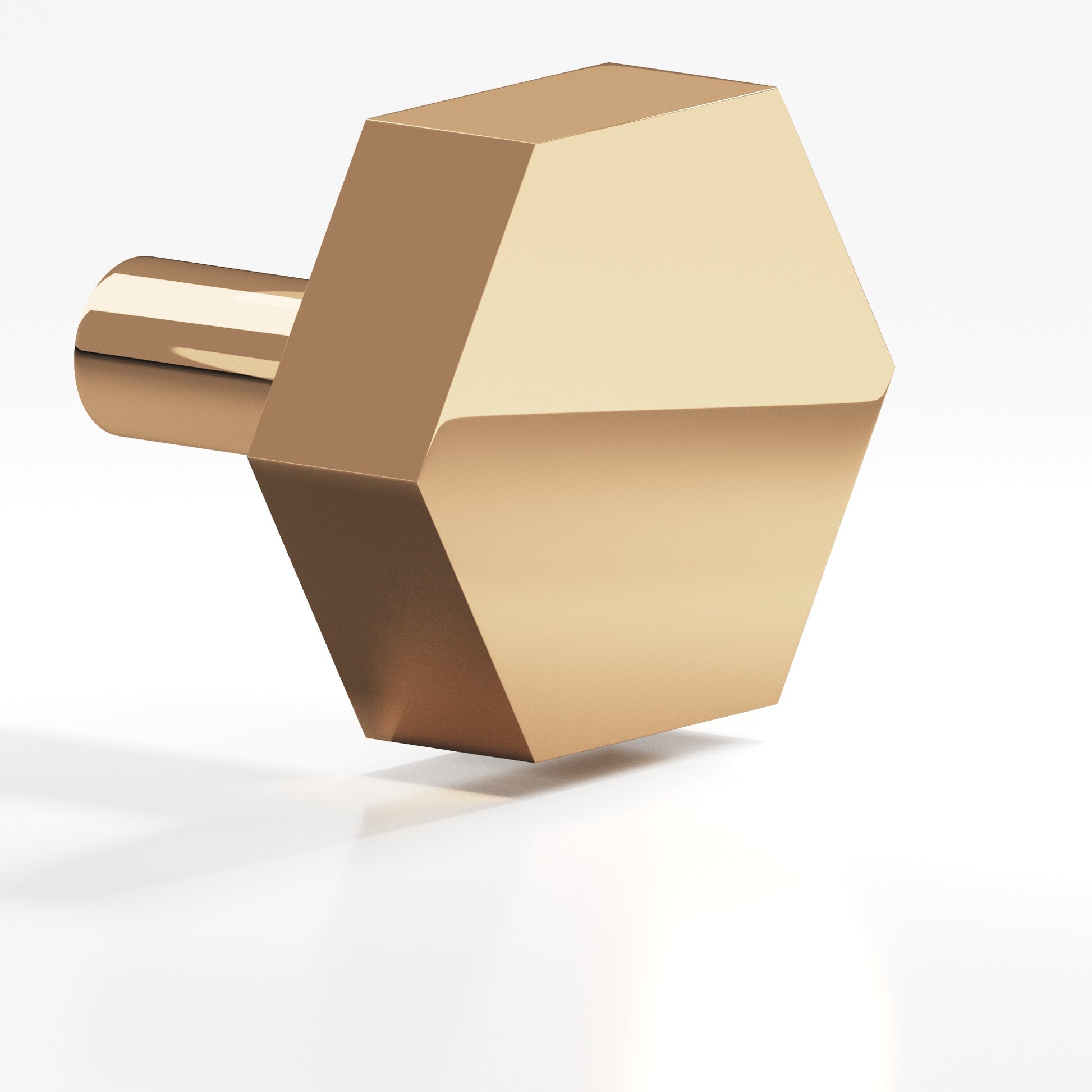 Colonial Bronze Series 530 1" Hexagonal Cabinet Knob With Straight Post Polished Bronze / 1"