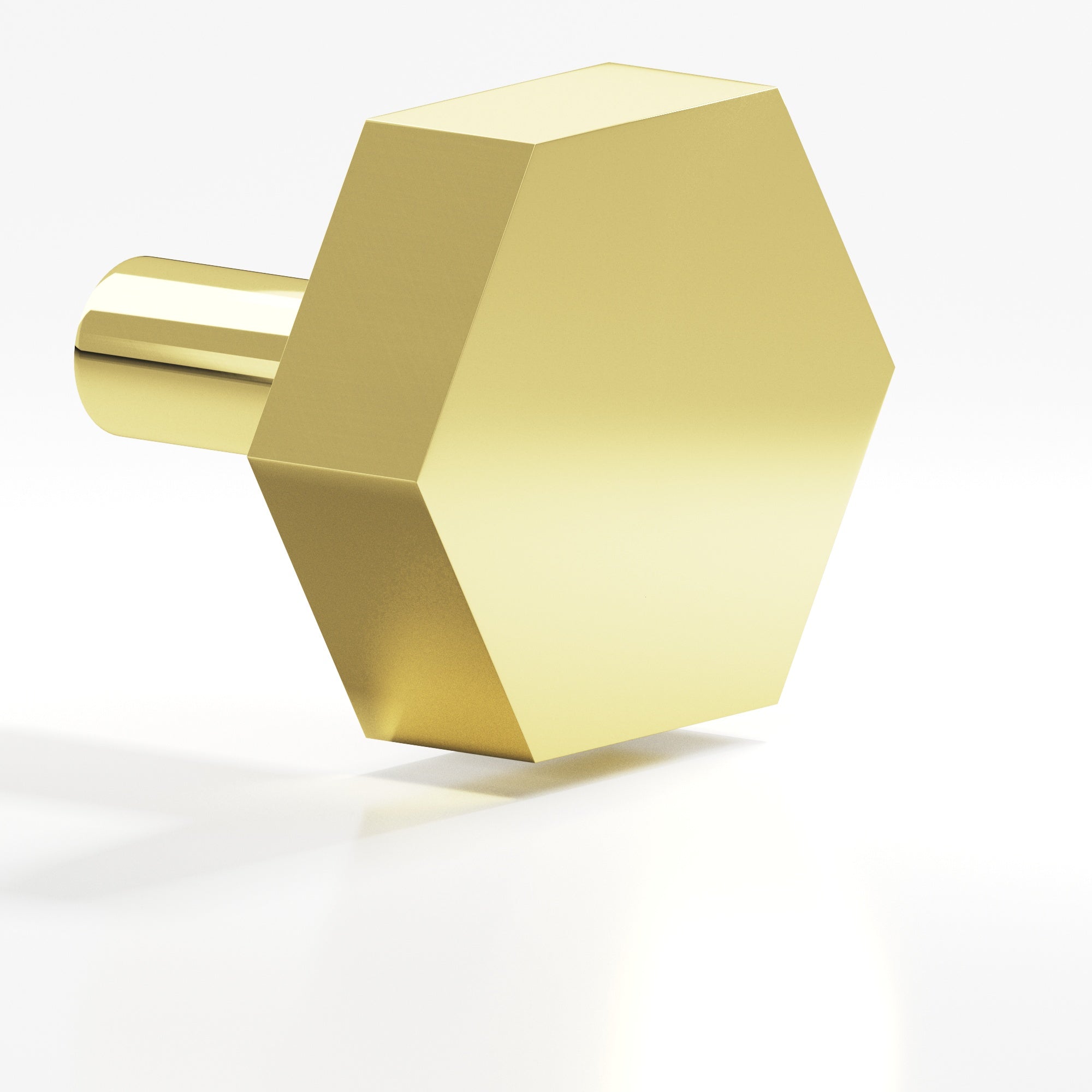 Colonial Bronze Series 532 1.5" Hexagonal Cabinet Knob With Straight Post Polished Brass / 1.5"