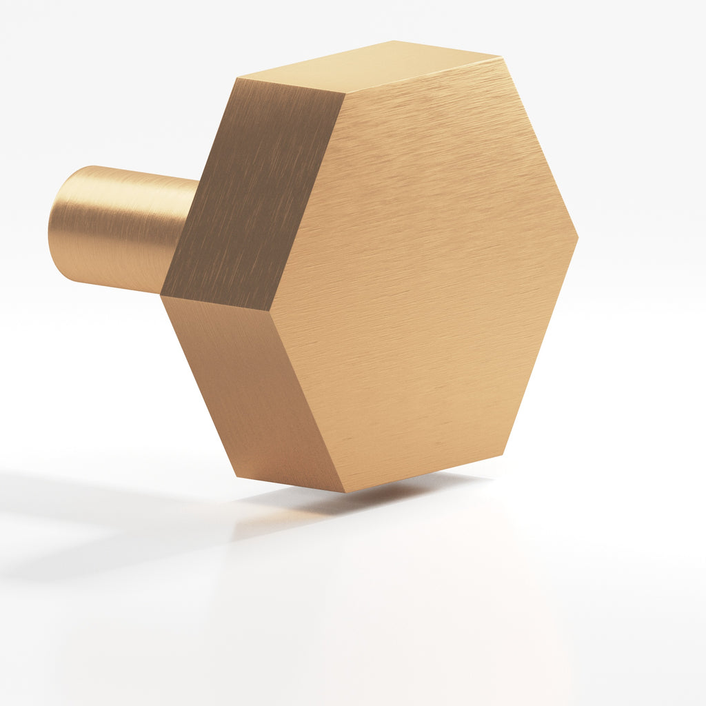 Colonial Bronze Series 530 1" Hexagonal Cabinet Knob With Straight Post Matte Satin Bronze / 1"