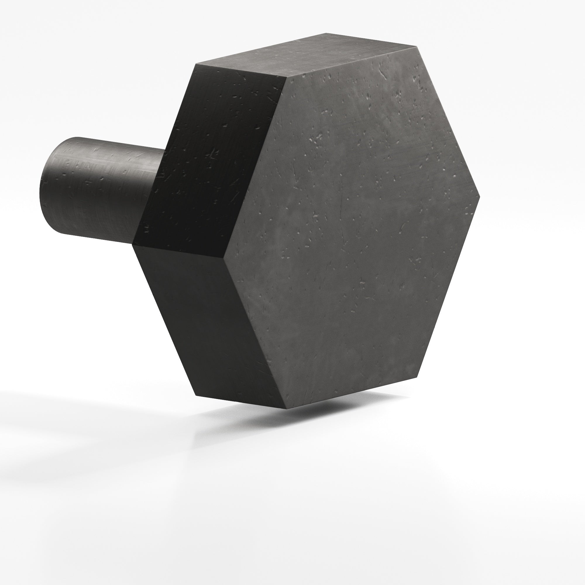 Colonial Bronze Series 532 1.5" Hexagonal Cabinet Knob With Straight Post Distressed Satin Black / 1.5"
