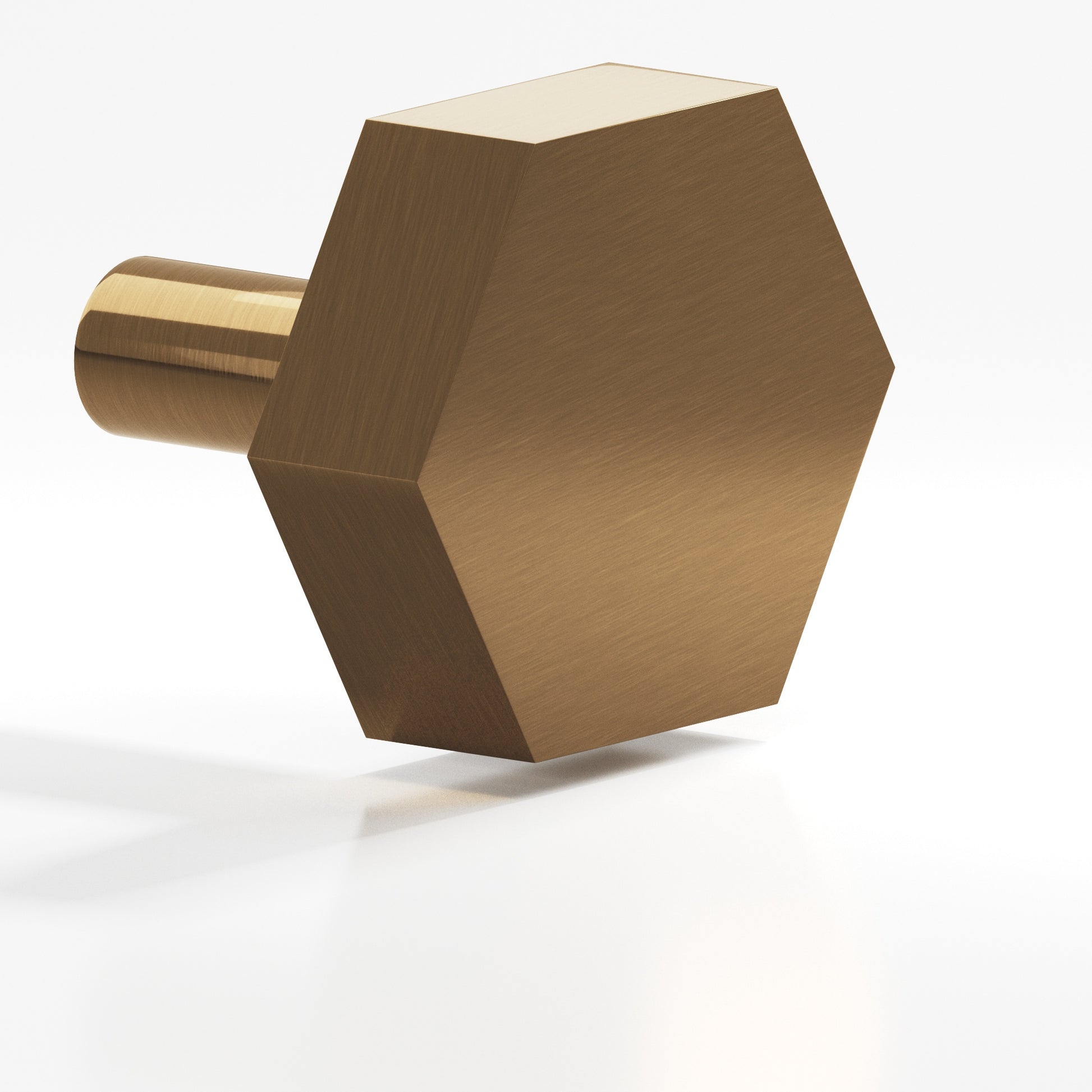 Colonial Bronze Series 530 1" Hexagonal Cabinet Knob With Straight Post Light Statuary Bronze / 1"