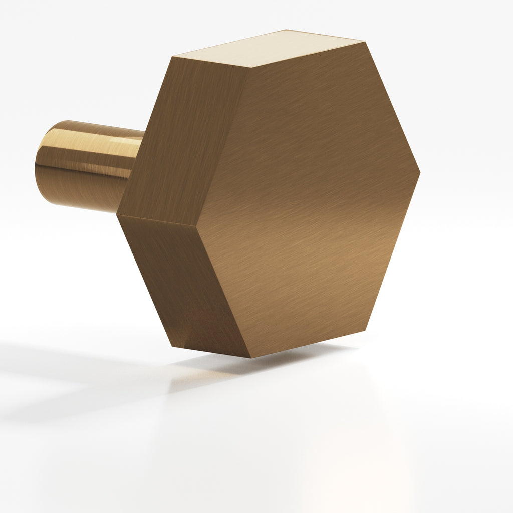 Colonial Bronze Series 532 1.5" Hexagonal Cabinet Knob With Straight Post Light Statuary Bronze / 1.5"