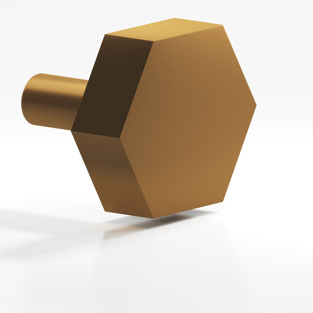 Colonial Bronze Series 530 1" Hexagonal Cabinet Knob With Straight Post Matte Light Statuary Bronze / 1"