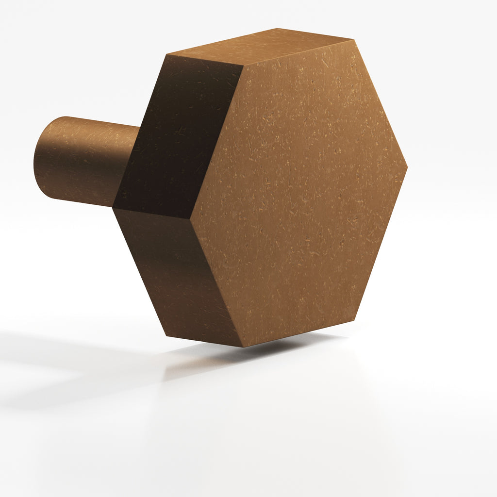 Colonial Bronze Series 530 1" Hexagonal Cabinet Knob With Straight Post Distressed Light Statuary Bronze / 1"