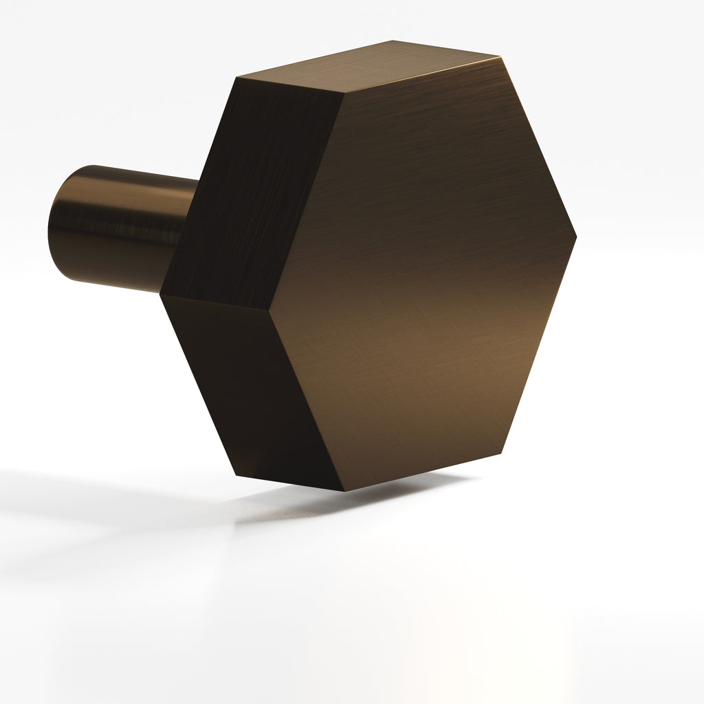Colonial Bronze Series 532 1.5" Hexagonal Cabinet Knob With Straight Post Oil Rubbed Bronze / 1.5"