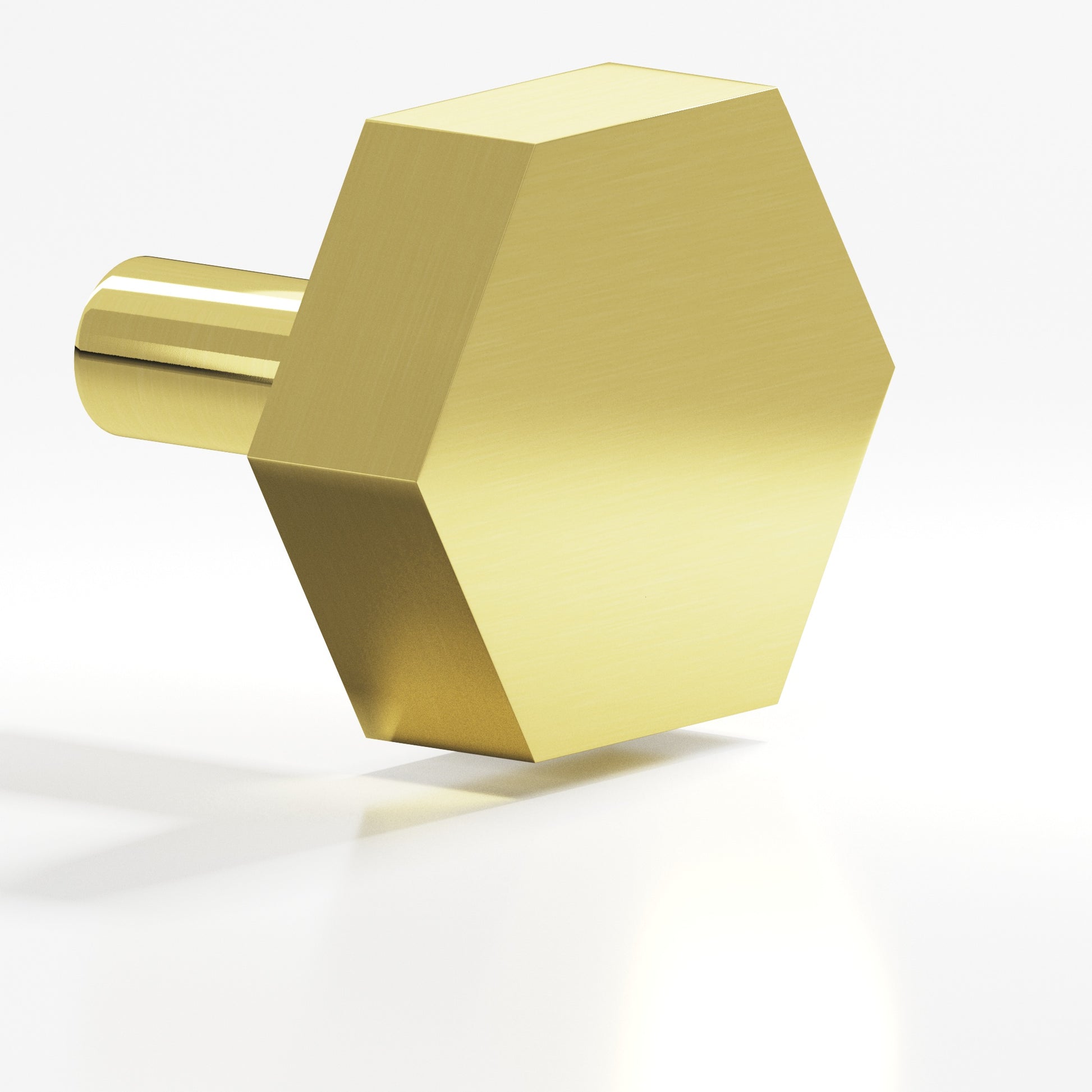 Colonial Bronze Series 532 1.5" Hexagonal Cabinet Knob With Straight Post Unlacquered Polished Brass / 1.5"