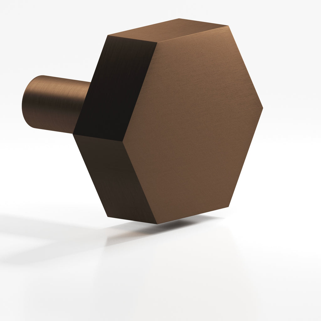 Colonial Bronze Series 530 1" Hexagonal Cabinet Knob With Straight Post Matte Oil Rubbed Bronze / 1"