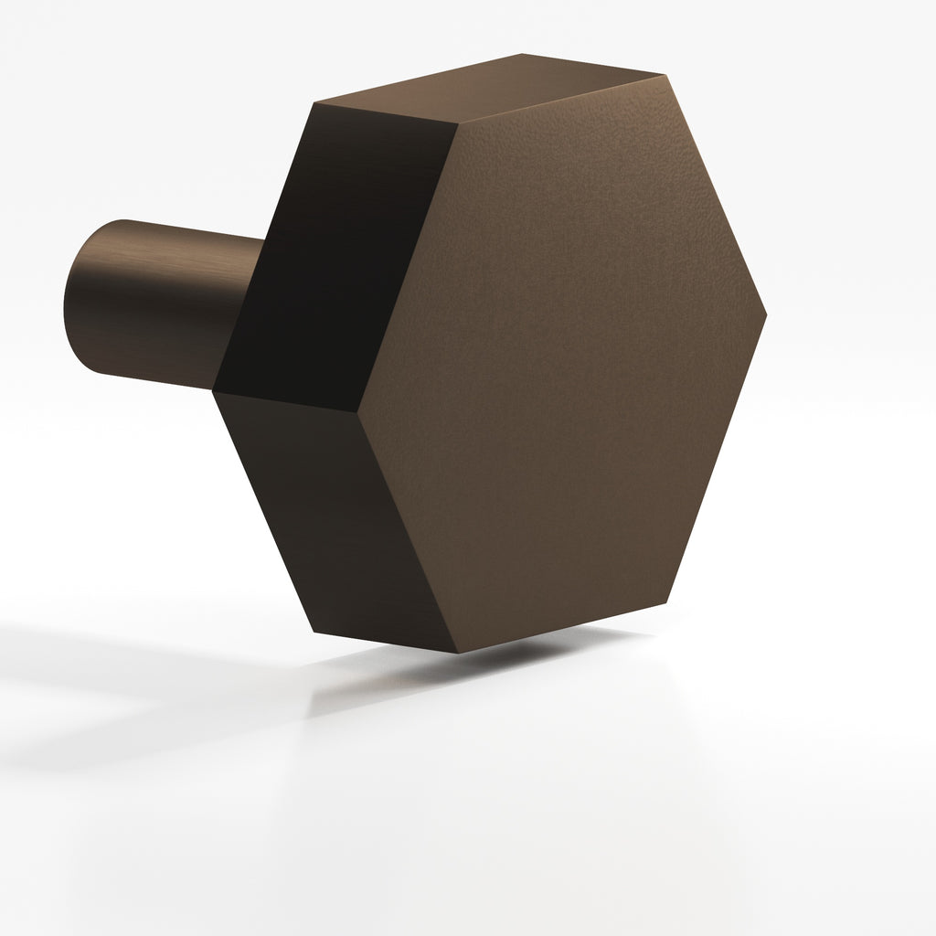 Colonial Bronze Series 532 1.5" Hexagonal Cabinet Knob With Straight Post Heritage Bronze / 1.5"