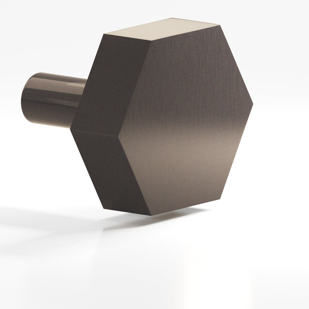 Colonial Bronze Series 532 1.5" Hexagonal Cabinet Knob With Straight Post Dark Statuary Bronze / 1.5"