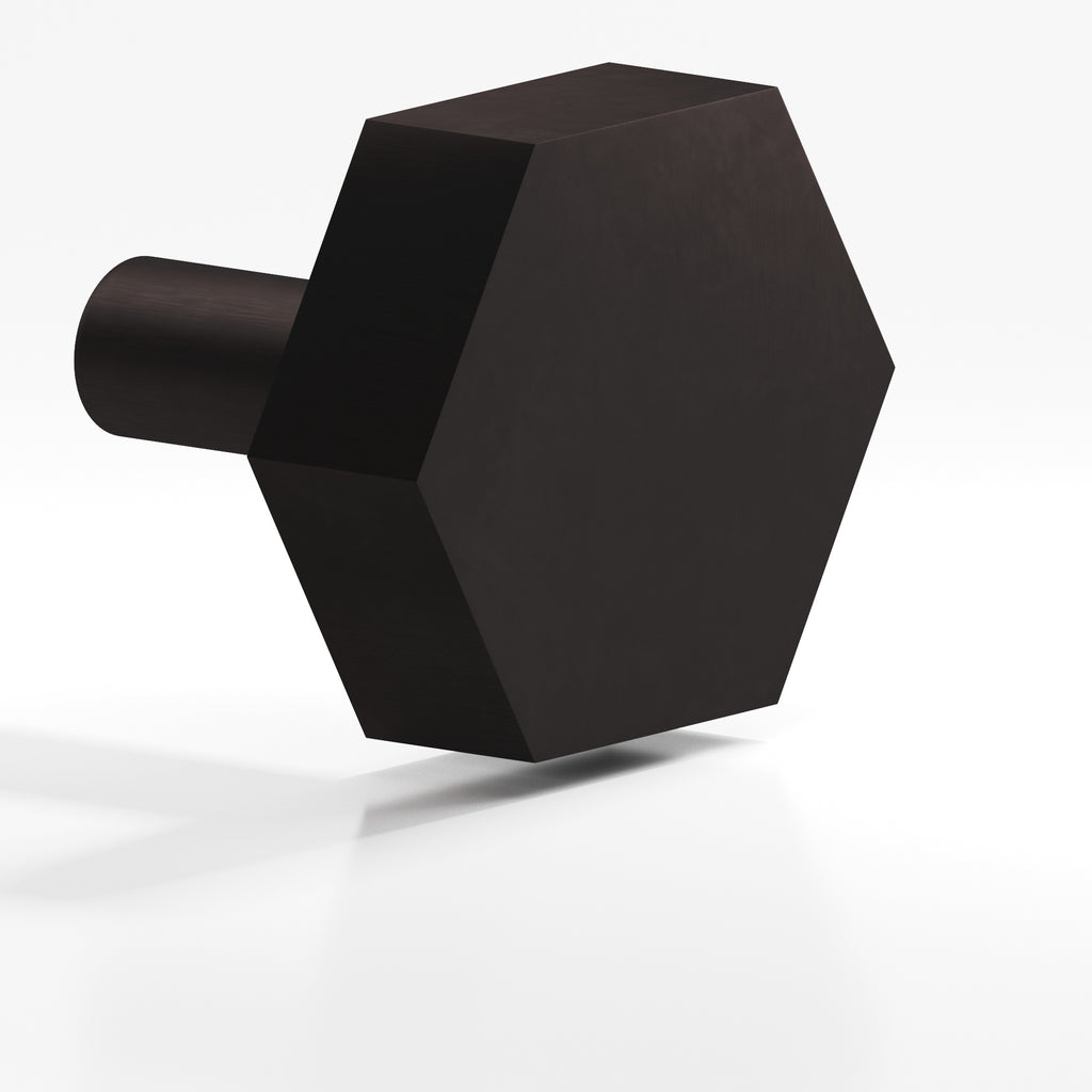 Colonial Bronze Series 532 1.5" Hexagonal Cabinet Knob With Straight Post Matte Dark Statuary Bronze / 1.5"