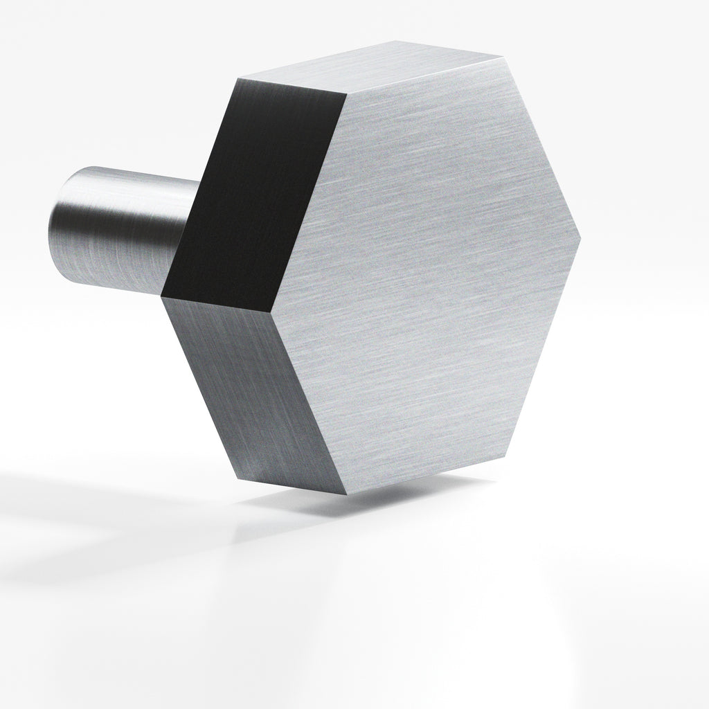 Colonial Bronze Series 532 1.5" Hexagonal Cabinet Knob With Straight Post Satin Chrome / 1.5"
