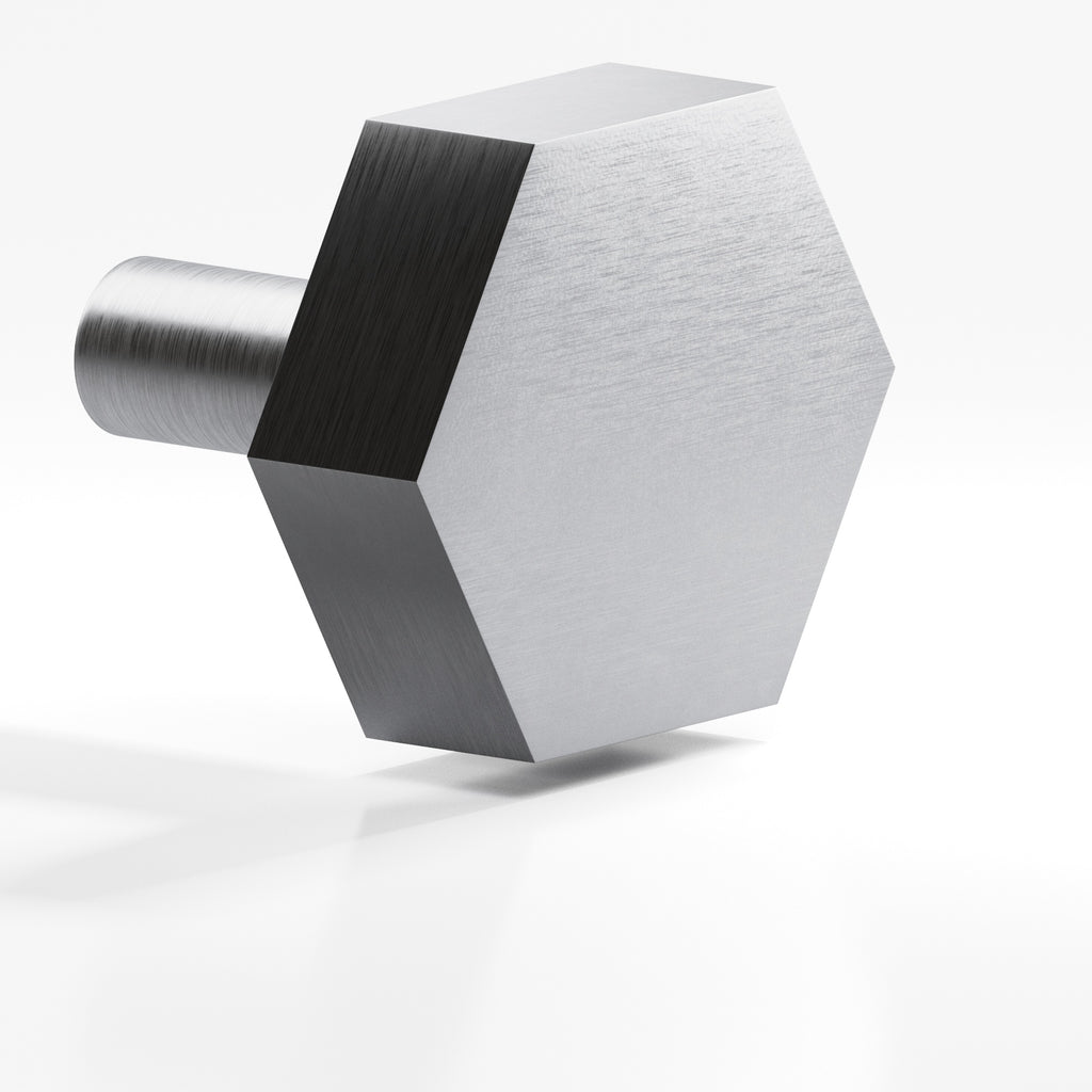 Colonial Bronze Series 531 1.25" Hexagonal Cabinet Knob With Straight Post Matte Satin Chrome / 1.25"