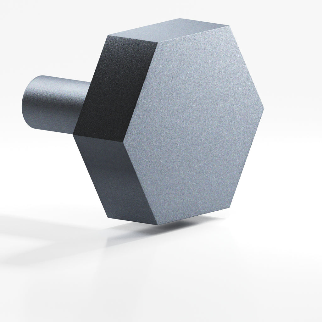 Colonial Bronze Series 532 1.5" Hexagonal Cabinet Knob With Straight Post Frost Chrome™ / 1.5"