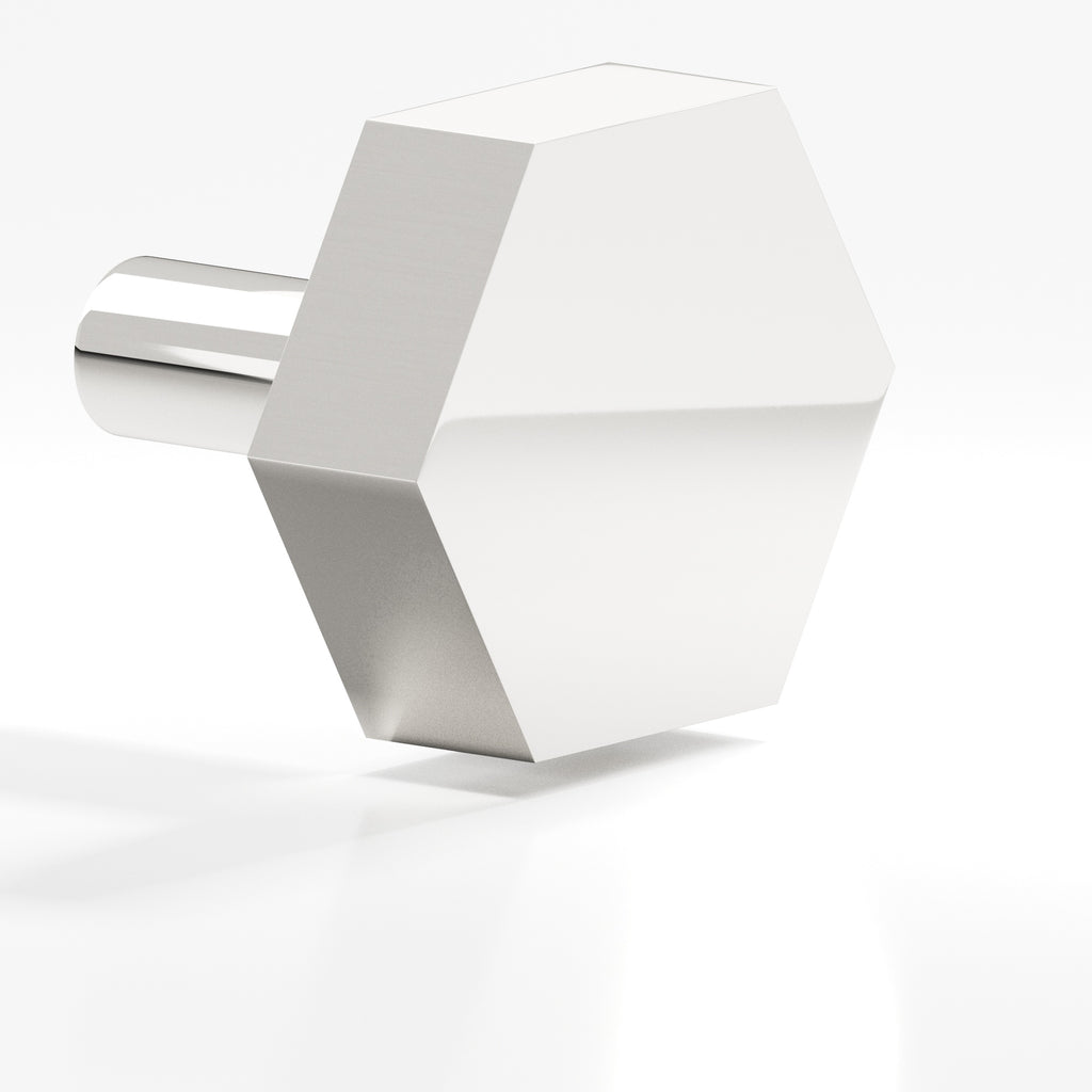Colonial Bronze Series 532 1.5" Hexagonal Cabinet Knob With Straight Post Polished Nickel / 1.5"