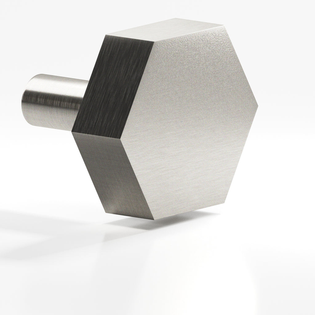 Colonial Bronze Series 531 1.25" Hexagonal Cabinet Knob With Straight Post Nickel Stainless / 1.25"