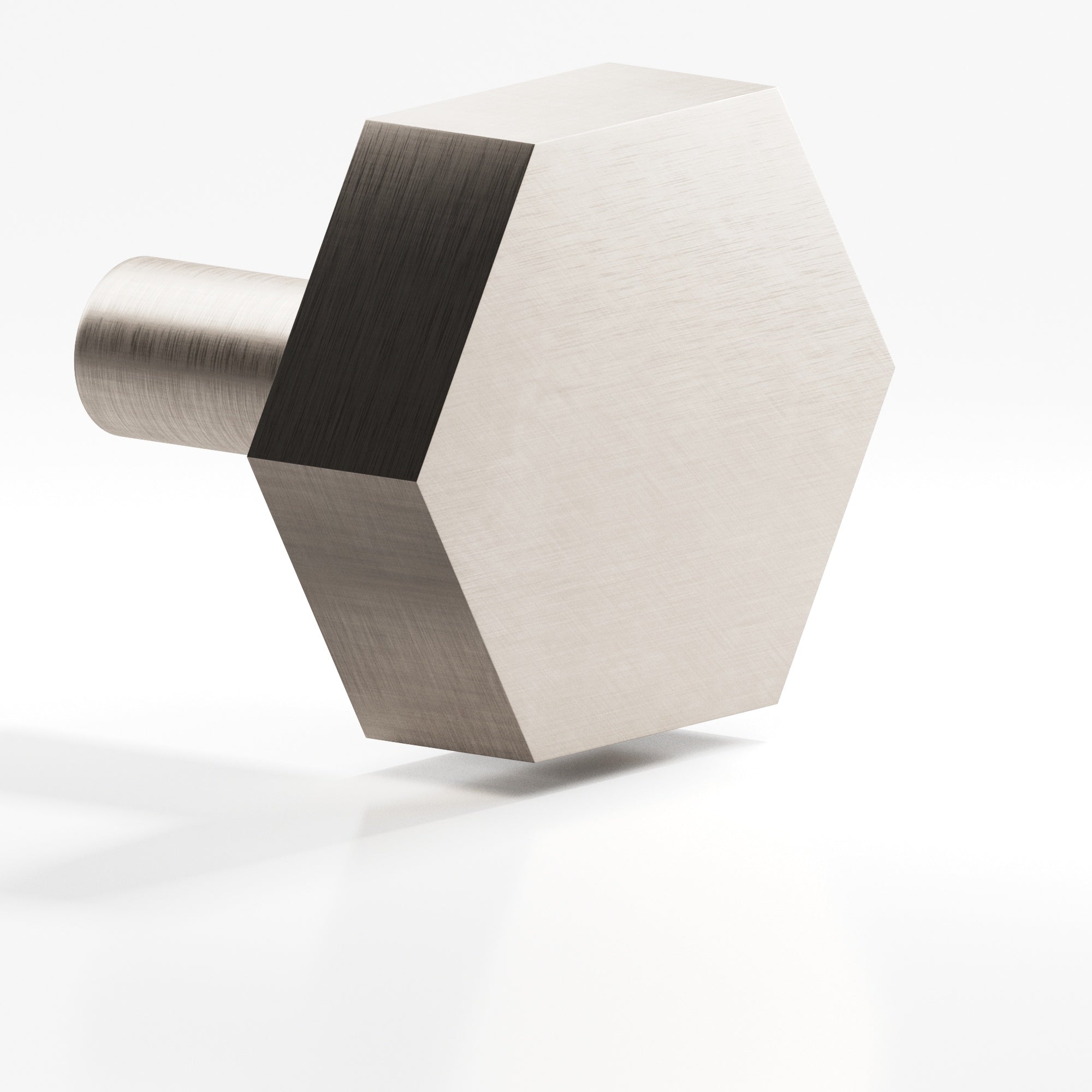 Colonial Bronze Series 531 1.25" Hexagonal Cabinet Knob With Straight Post Matte Satin Nickel / 1.25"