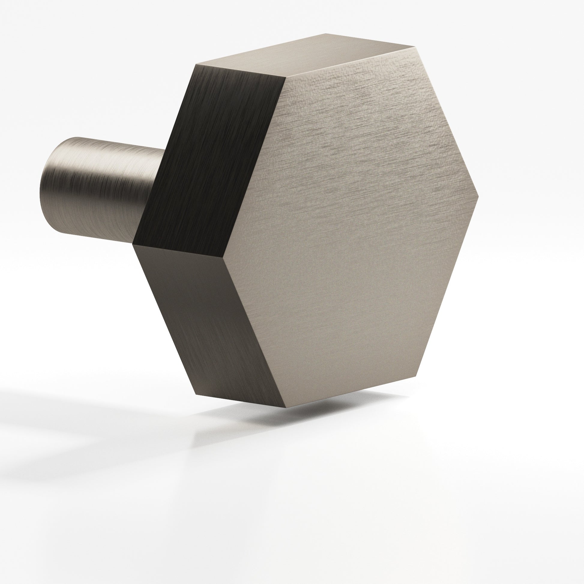 Colonial Bronze Series 530 1" Hexagonal Cabinet Knob With Straight Post Matte Pewter / 1"