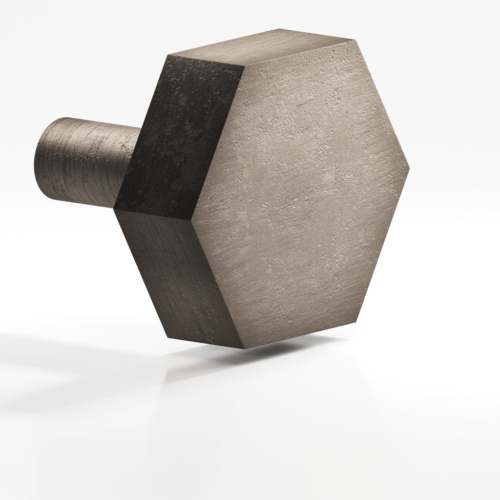 Colonial Bronze Series 530 1" Hexagonal Cabinet Knob With Straight Post Distressed Pewter / 1"