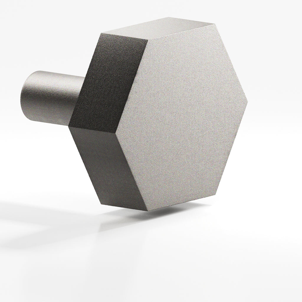 Colonial Bronze Series 532 1.5" Hexagonal Cabinet Knob With Straight Post Frost Nickel™ / 1.5"