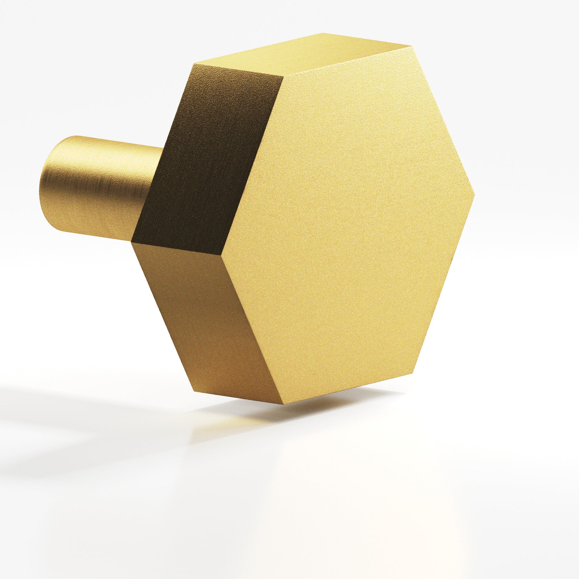 Colonial Bronze Series 532 1.5" Hexagonal Cabinet Knob With Straight Post Frost Brass™ / 1.5"
