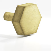 Colonial Bronze Series 530 1" Hexagonal Cabinet Knob With Straight Post Distressed Antique Brass / 1"